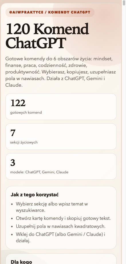 Komendy na telefonie